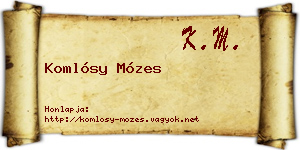 Komlósy Mózes névjegykártya